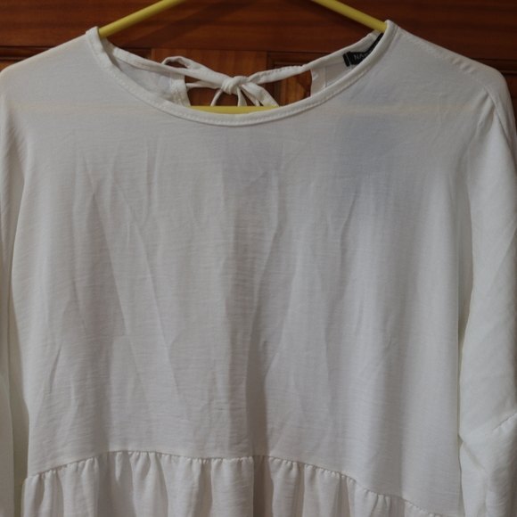 Nasty Gal White Tiered Mini Dress Made in Italy New With Tags Size 20 Poly Blend - Picture 9 of 13